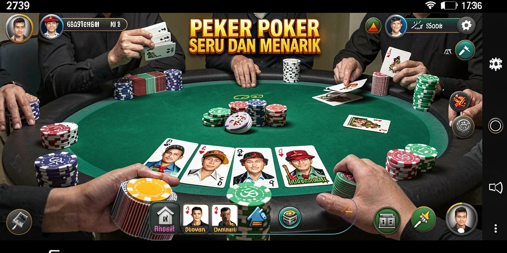 Tampilan seru dalam permainan Poker di 2739