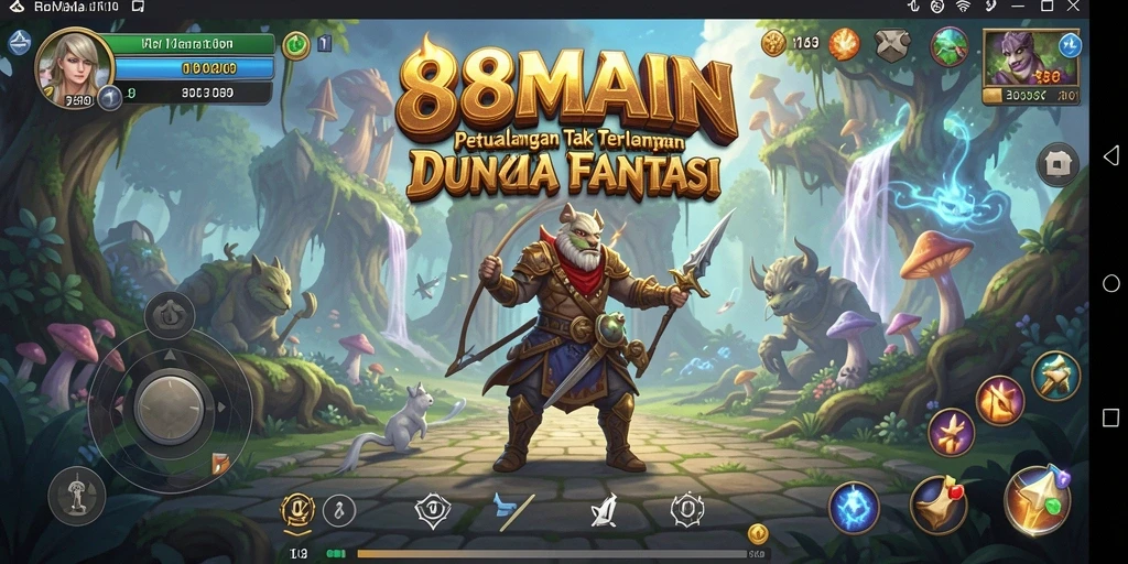 Tangkapan layar gameplay 88MAIN menampilkan aksi petualangan yang mendebarkan.