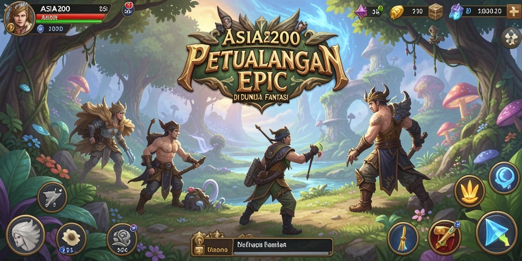 Screenshot gameplay ASIA200 menampilkan aksi seru di dunia fantasi RPG.