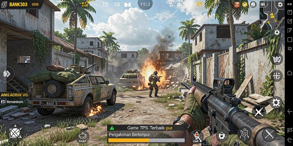 Tampilan gameplay menarik dari BANK303 dengan pertempuran yang intens.
