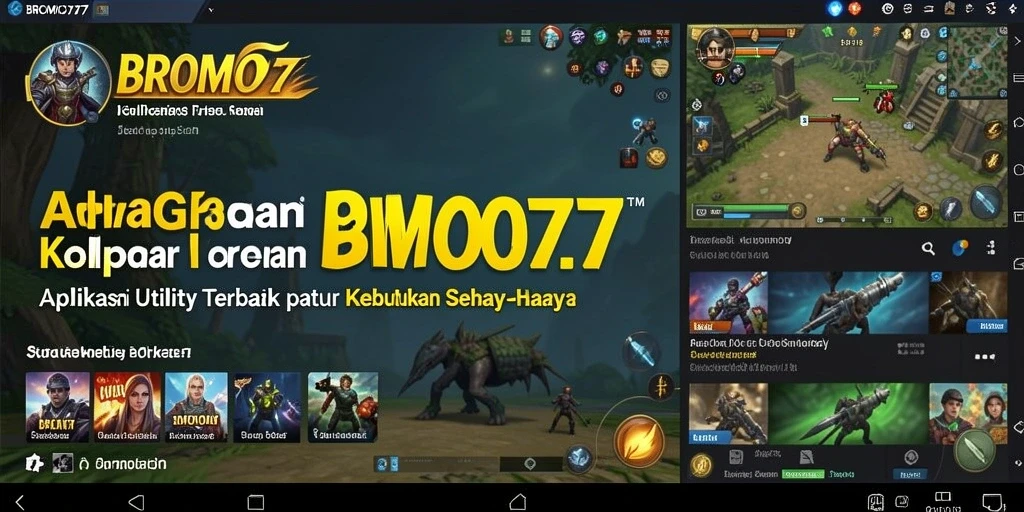 Tampilan antarmuka aplikasi BROMO77 yang modern dan mudah digunakan.