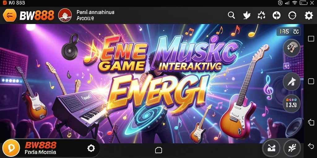 Tampilan gameplay BW888 dengan berbagai interaksi musik.