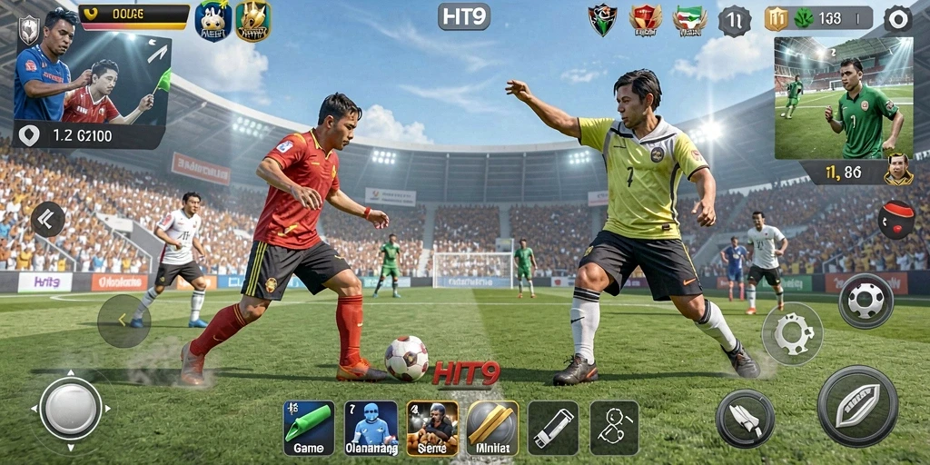Tampilan gameplay HIT9 yang mendebarkan dengan aksi olahraga yang seru.