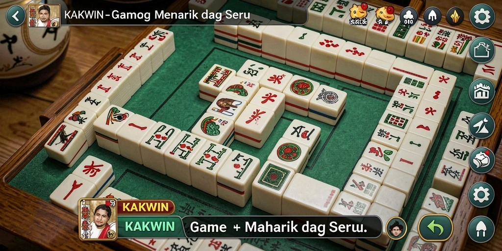 Screenshot KAKWIN menampilkan gameplay Mahjong yang interaktif dan menantang.