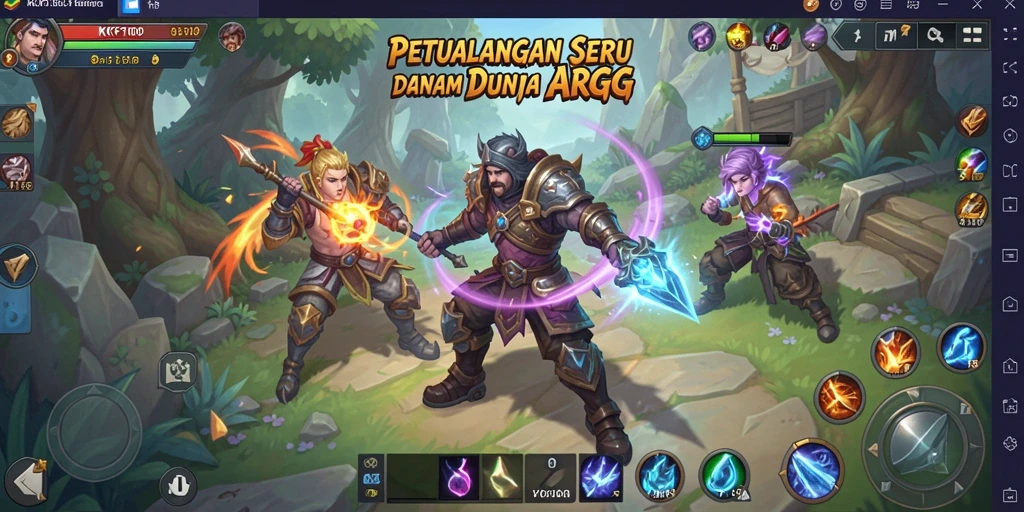 Screenshot KPK100 menunjukkan aksi seru dalam pertempuran ARPG.