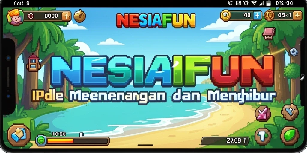 Tampilan gameplay NESIAFUN dengan karakter yang berkembang secara otomatis.