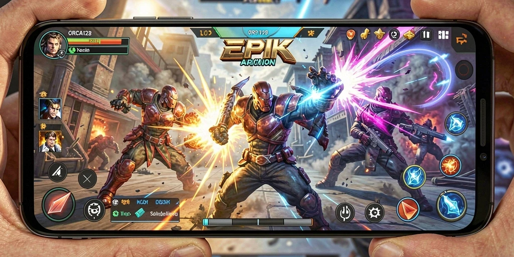 Tampilkan aksi mendebarkan dari gameplay ORCA128.