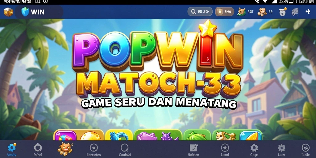 Screenshot menunjukkan gameplay seru dengan grafis cerah dari POPWIN.