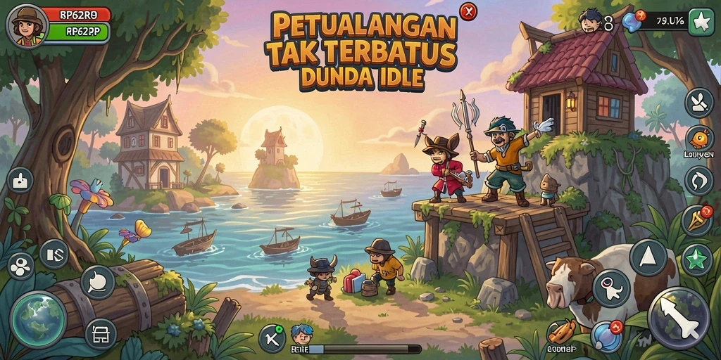 Tangkapan layar utama RP62RP menampilkan gameplay menarik dalam genre Idle.