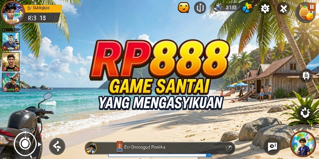 Gameplay RP888 yang menyenangkan dengan warna-warna ceria.