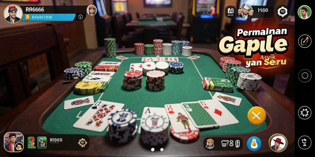 Tampilan gameplay Gaple yang seru dan interaktif di RR666.