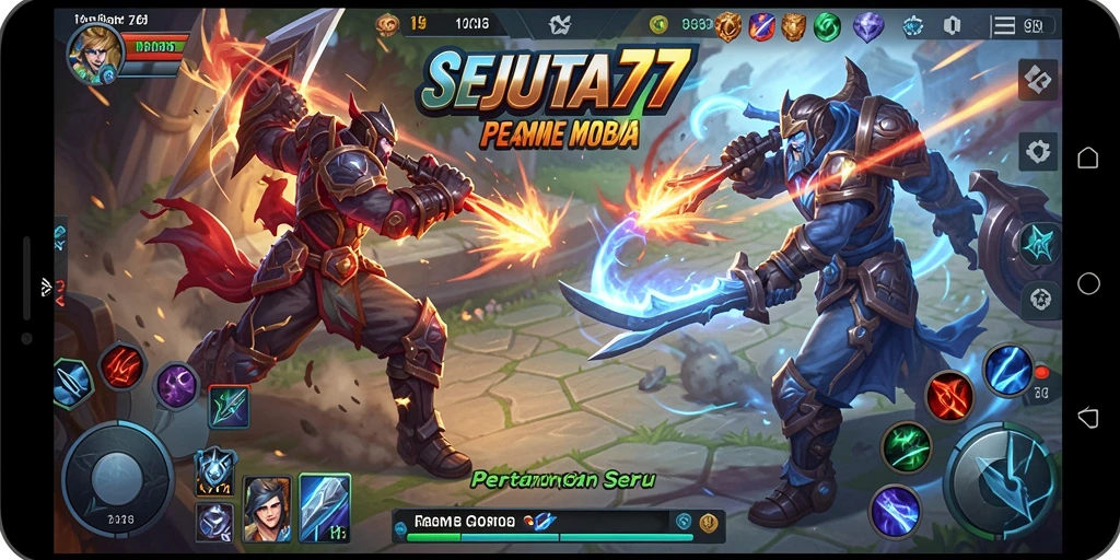 Tampilan gameplay seru dari SEJUTA77 di arena pertarungan.